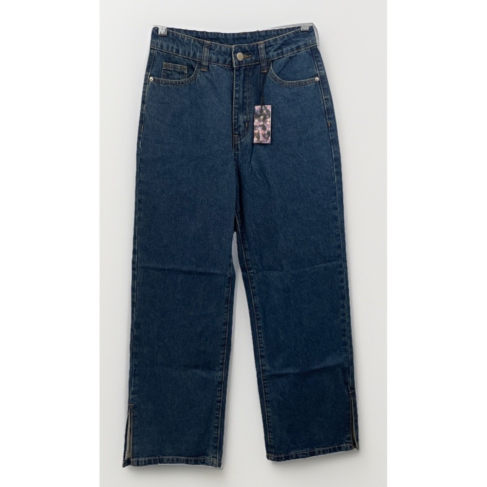 Cider Jeans High Waist Split Side Wide Leg Women's Size 26 X 28 Embroidered